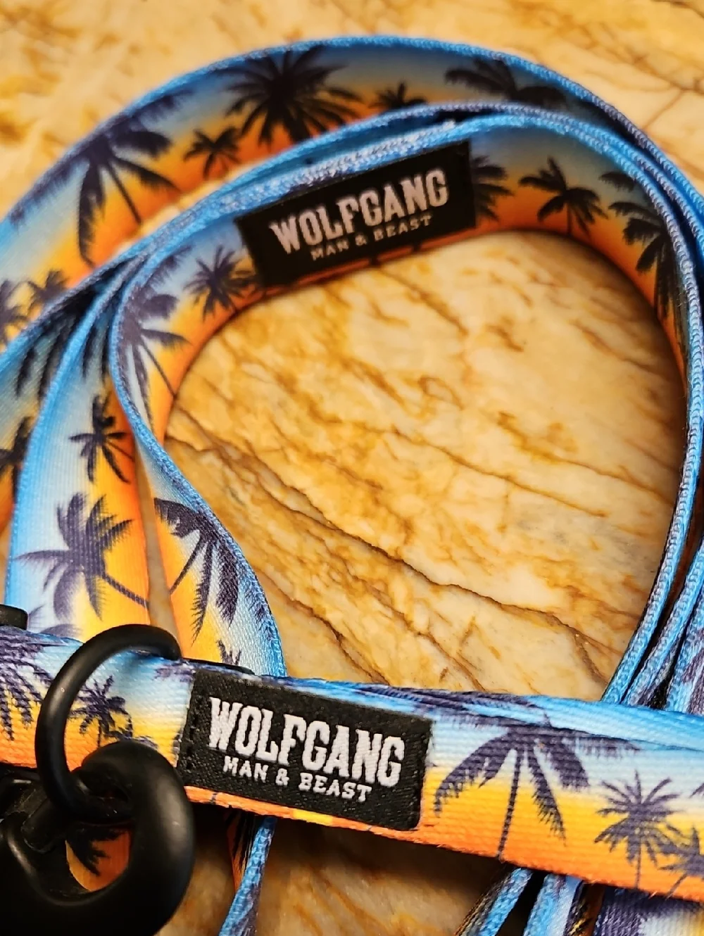 WOLFGANG MAN & BEAST Tropical Palm Print Dog Leash and Colar NEW